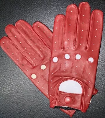 Men's Full Finger Genuine Leather Driving Gloves Biking Gloves New With Tags • $9.99