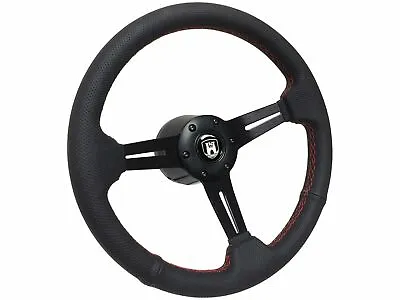 1974.5-79 VW S6 Sport Black Leather Steering Wheel Kit Red Stitch • $280.71