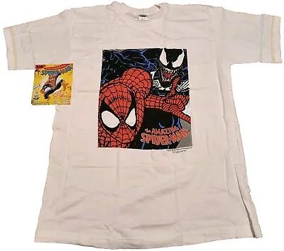 NOS Vintage 1996 Spider Man Venom T Shirt L 90s Marvel Comics Japan • $119.99