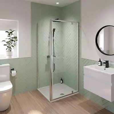 760x760mm Pivot Shower Door Side Panel Enclosure 6mm Safety Glass Framed Modern • £179.99