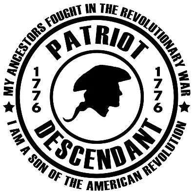 $19.99 • Buy Patriot Son Of The American Revolution - Vinyl Decal