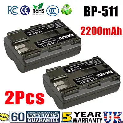 2200mAh Battery  For Canon EOS 5D 10D 20D 30D 40D 50D D60 300D New • £13.99