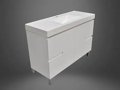 Bathroom Free Standing Vanity Unit 1200 With Polymarble Basin & Pop-up Waste • $685