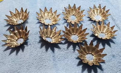 Lot Of 9 -Vintage - Pressed Heavy Tin - Christmas Light - 3  Reflectors Flowers • $19.95