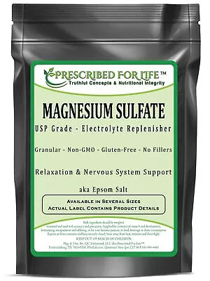 Magnesium Sulfate Heptahydrate - USP Grade Epsom Salt - Crystalline 1kg • $33.99