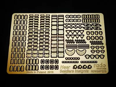 Rado 1/35 German Heer WWII Soldier's Insignia Set [Photo-etch Detail] RDM35PE03 • $18.95