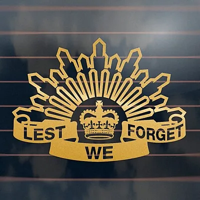 LEST WE FORGET Sticker 235mm Anzac Aussie Army Patch Badge Shield Decal • $11.50