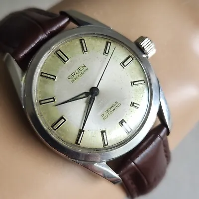 Vintage GRUEN Men's Automatic Wacth Cal.N710SS 17Jewels Swiss 1960s • $149