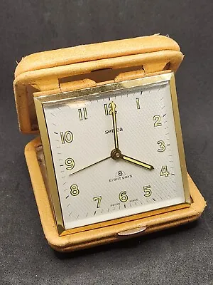 Vintage Semca Swiss Made 8 Days Mechanical Wind Up Travel Alarm Clock AS IS • $20.50