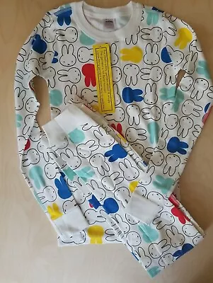 Nwt Hanna Andersson Multi Miffy Bunny Rabbit Long John Pajamas 140 10 • $32.99