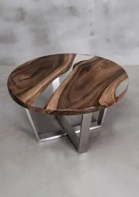 Patio Coffee Table Resin River Art Walnut Wooden Epoxy Table Top Custom Order • $439.04