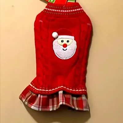 Pet Central Red Dog Sweater Santa Claus Turtleneck Extra Small Cable Knit New • $11.93