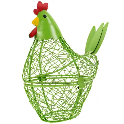  Iron Hen Egg Basket Kitchen Storage Baskets Holder Countertop • £13.54