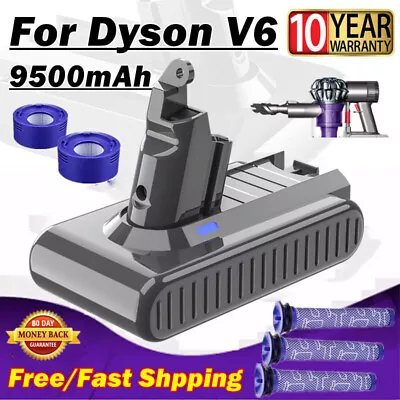 9500mAh Battery For Dyson V6 Animal Slim DC58 DC59 SV04 SV09 & Pre / Post Filter • $34.99