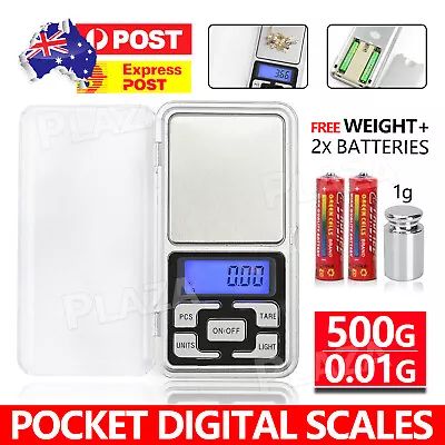 Pocket Digital Mini Scales 0.01 500g Precision Weight Balance Gram Jewellery AU • $7.95