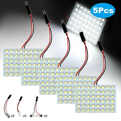 5 X Car Festoon T10 BA9S White LED 48SMD Panel Interior Dome Map Light Bulb Lamp • $9.98