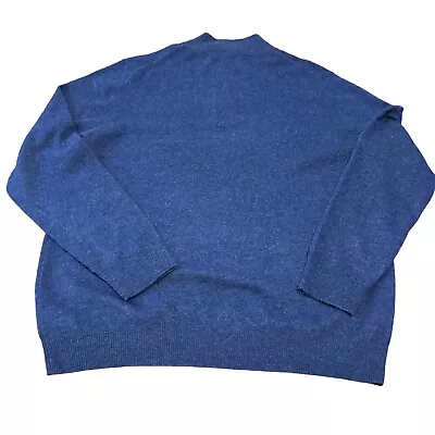 Christian Lacroix 2 Ply Cashmere Sweater Mens XL Blue 1/4 Zip Pullover New • $98.95