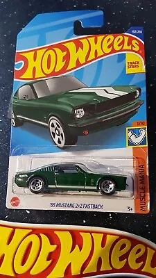 Hot Wheels ~ '65 Mustang 2+2 Fastback Green L/Card.  More NEW Models Listed!! • £3.39