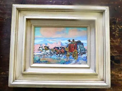 Marjorie Reed-U.S. Mail Stagecoach Western Landscape-Oil Painting-Personalized • $4799.99