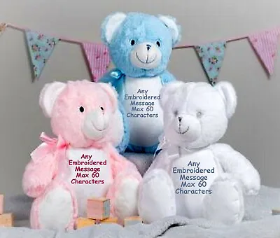 £24 • Buy Personalised Large Teddy Bear New Baby Christening Flower Girl Birthday Gift