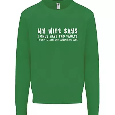 My Wife Says Funny Sarcastic Husband Couple Mens Sweatshirt Jumper • $26.13