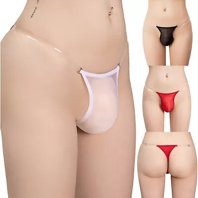 US Men Sheer Panties Sexy Micro Thong T-back Underwear Low Rise Clear G-string  • $7.43