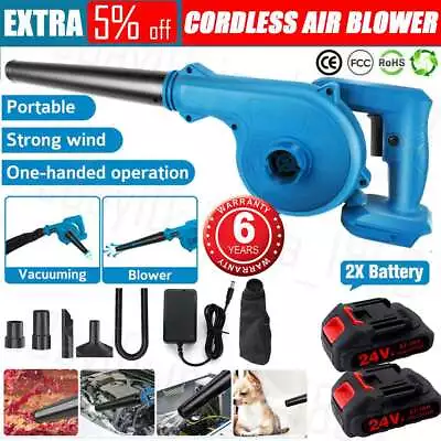 2-in-1 Electric Cordless Leaf Blower Vacuum Cleaner With 2 Battery & Charger NEW • $51.89