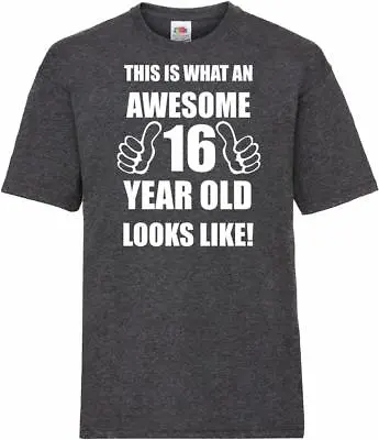 16th 16 Years Old Sixteenth Birthday Gifts Presents Mens Heather Awesome T-Shirt • £9.99
