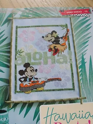 Disney Cross Stitch Chart Mickey And Minnie Mouse  Aloha  14 Count Aida • £1