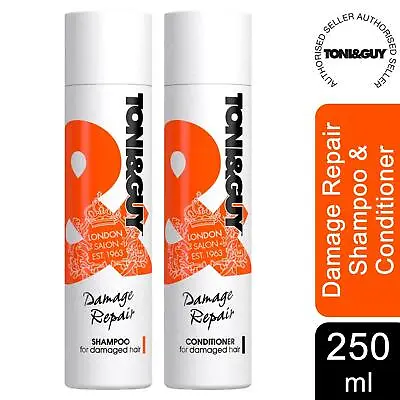 Toni&Guy Damage Repair Bundle Of Shampoo Or Conditioner For Damaged Hair 250ml • £9.99