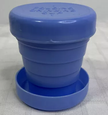 Collapsible Drinking Cup Made In Hong Kong Blue Vintage 1960’s • $4