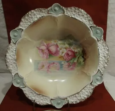 R.S. Prussia 11  Serving Bowl ~ Reflecting Poppies & Daisies  • $51.96