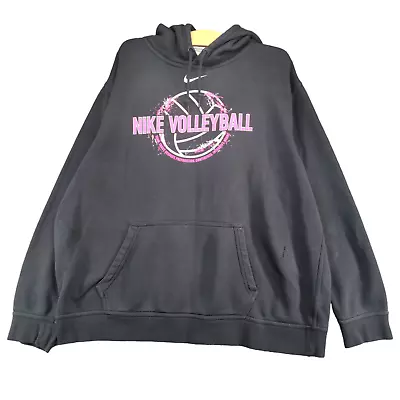 Nike Volleyball Men's Graphic Hoodie Sweatshirt Black XL Kangaroo Pocket • $25