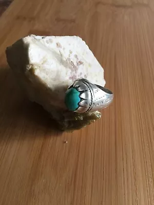 A Vintage Turquoise Ring Genuine Turquoise Sterling Silver. • $61.90