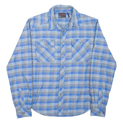 MAMMUT Mens Shirt Blue Check Long Sleeve M • £19.99