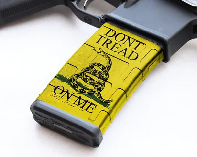 Magazine Wrap DONT TREAD YELLOW SNAKE AR Vinyl Skin 5.56 .223 Airsoft ARM30-1017 • $12.99