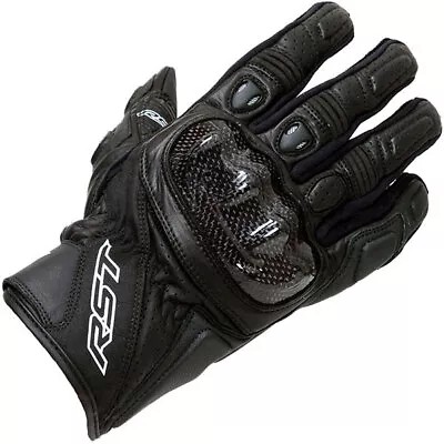 RST Motorbike Motorcycle Track Race Leather Stunt 3 CE Gloves - Black • £39.99