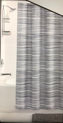 $1.37 • Buy NEW Jade + Oake 15pc Shower Curtain Bundle Set, Marl Striped Gray