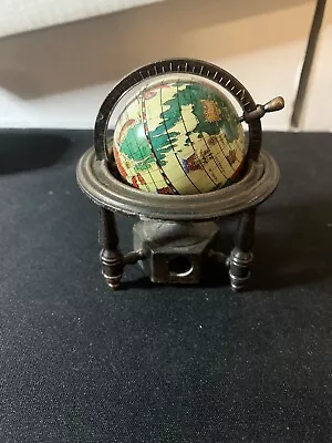 Miniature Metal World Globe Pencil Sharpener Vintage Diorama. Made In Hong Kong • $8.50