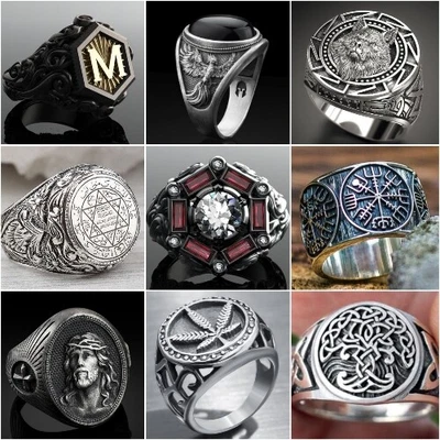 £3.64 • Buy Mens Norse Viking Axe Compass Vegvisir Ring Men Stainless Steel Size 6-13