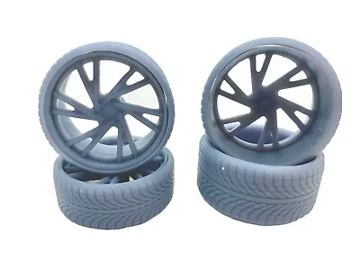 1/24 Scale 28” Billet Truck Car Wheels And Tires Set Staggered And Deep Dish • $17.41