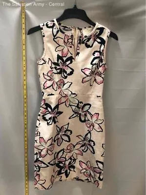 Kate Spade Womens Multicolor Floral Sleeveless Back Zip Sheath Dress Size 0 • $11.50