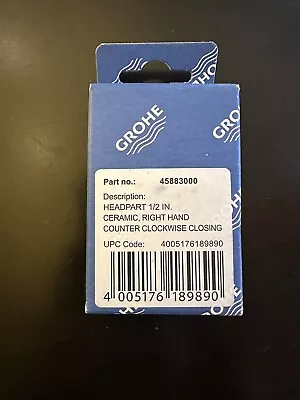 Grohe 45883000 RIGHT Hand C/C Closing Ceramic Cartridge 1/2  Carbodur 1/4 Turn • $39.50