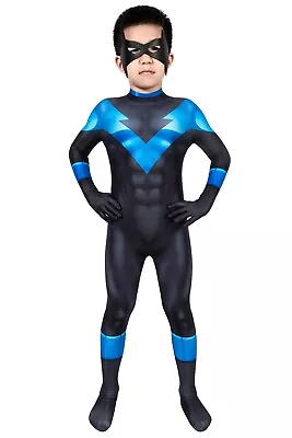 Batman Under Red Hood Nightwing Printed Jumpsuit Kids Cosplay Costume Halloween • $145.99