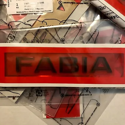 GENUINE Skoda Fabia Rear Emblem Black Fabia 6V0853687B 041 • $37.65