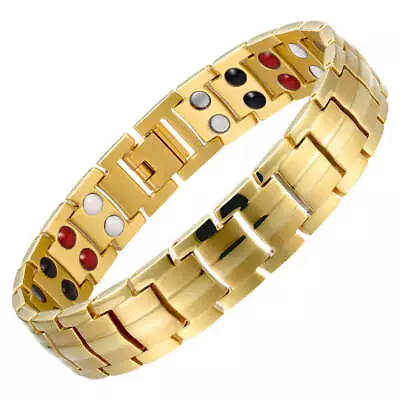 Gold Magnetic Bracelet For Men Women 4 Elements Energy Arthritis Pain Relief  • $47.95