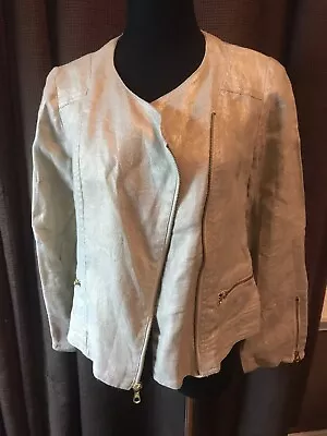 Chico’s       Size 0        100% Linen       Tan Gold       Jacket • $16.99