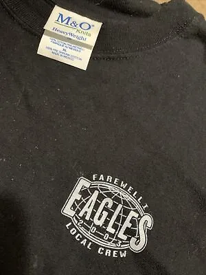 Vintage Eagles Band T Shirt Tour Crew M&O Brand Size XL Vtg Music Farewell • $18