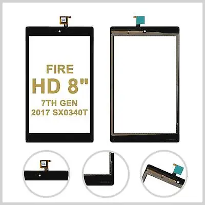 For Amazon Fire HD 8  7th Gen 2017 SX034QT Touch Screen Digitizer Glass Top Lens • £9.96