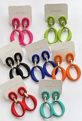 £4.29 • Buy Fashion Colourful Elegant Stud 60S Style Teardrop Acrylic Earrings